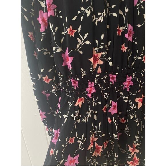 Free People Lighten Up Pink Floral Mini Dress in Black Combo Size X-Small Boho - Picture 9 of 9